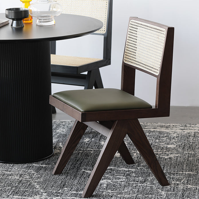 Chaises de salle à manger de style traditionnel, chaise d'appoint de cuisine sans accoudoirs avec pieds en bois