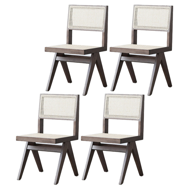 Sillas de comedor de estilo tradicional, silla lateral sin brazos de cocina con patas de madera