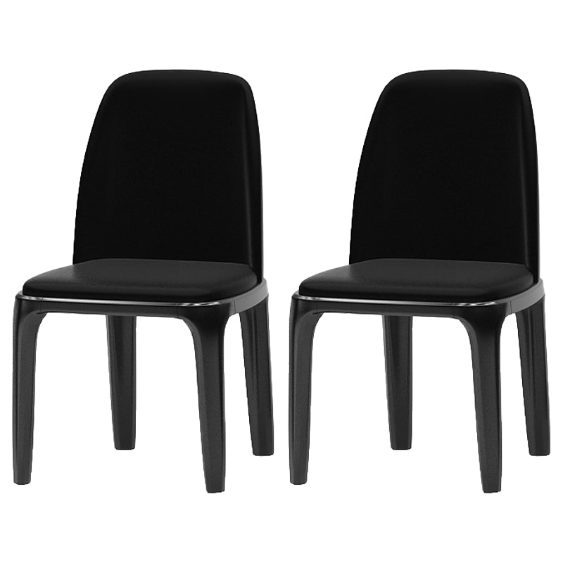 Chaise d'appoint industrielle au fini mat Chaise de salle à manger en cuir Parsons (Ensemble de 2)