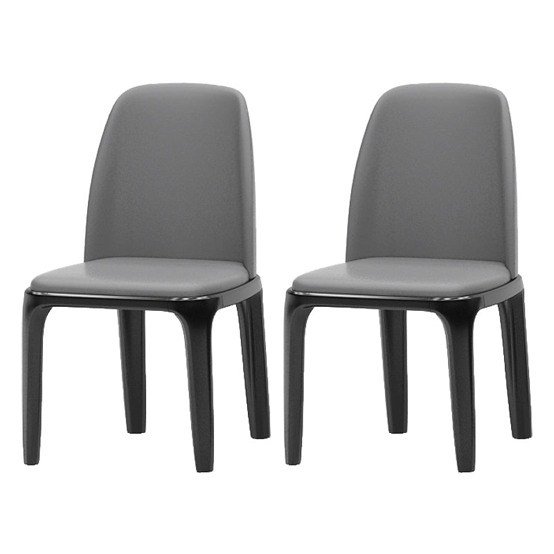 Chaise d'appoint industrielle au fini mat Chaise de salle à manger en cuir Parsons (Ensemble de 2)