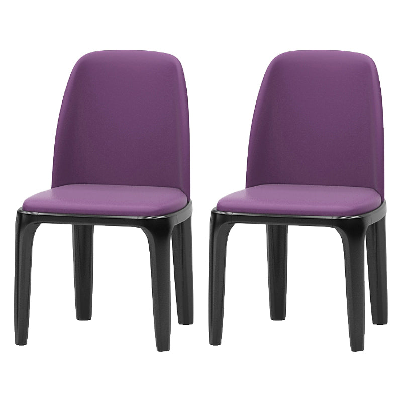 Industriële bijzetstoel Parsons lederen eetkamerstoel met matte afwerking (set van 2)
