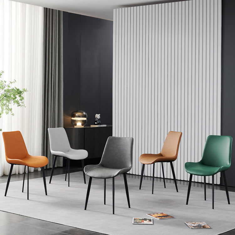 Industrial Style Metal Chairs Set Solid Back Side Kitchen Dining Room Chair