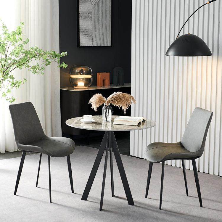 Industrial Style Metal Chairs Set Solid Back Side Kitchen Dining Room Chair