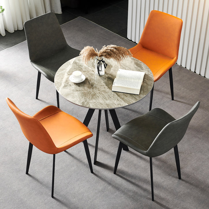 Industrial Style Metal Chairs Set Solid Back Side Kitchen Dining Room Chair