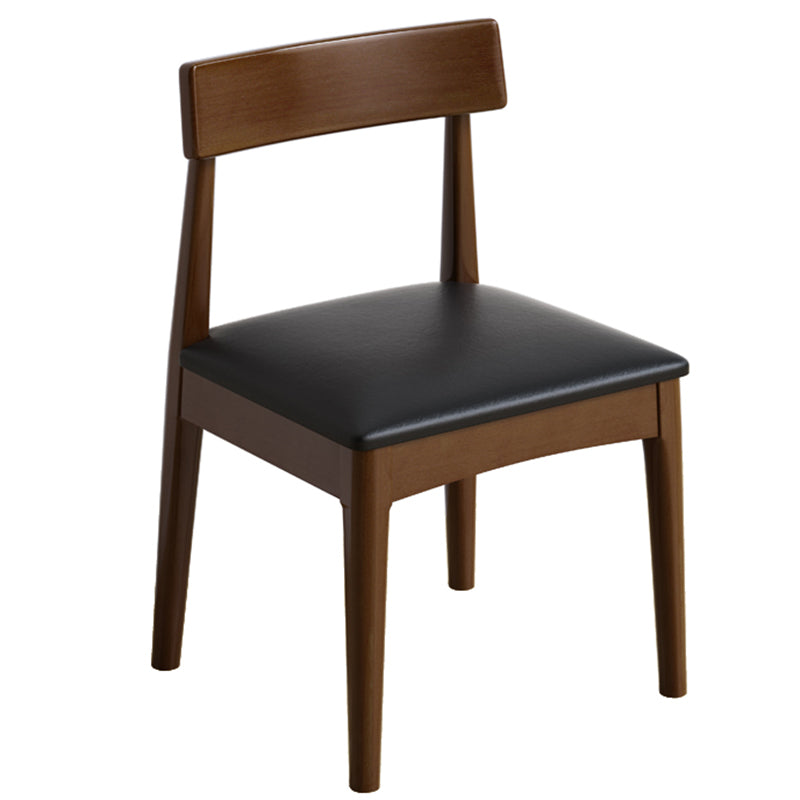 Industrial Wood Dining Chair Home Armless Upholstered Open Back Single Dining Side Chair
