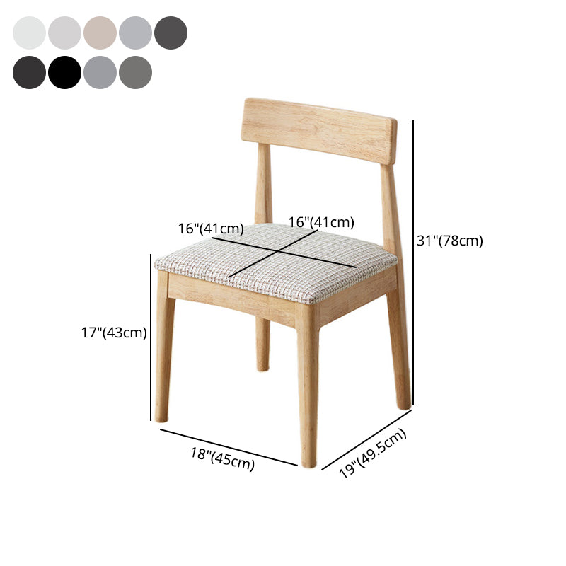 Industrial Wood Dining Chair Home Armless Upholstered Open Back Single Dining Side Chair
