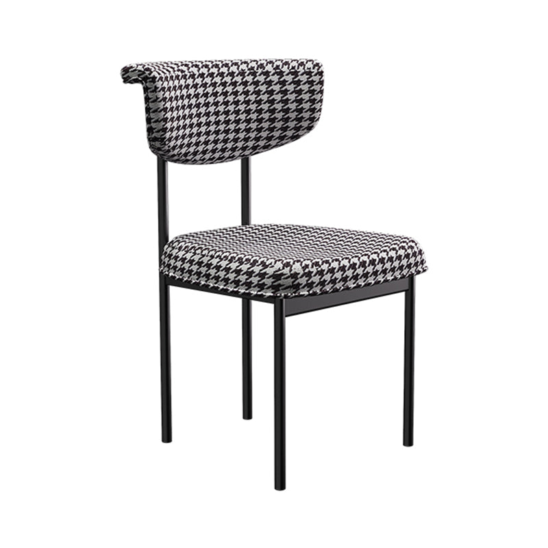 Chaise d'appoint de salle à manger moderne, chaises de salle à manger sans accoudoirs à dossier ouvert avec pieds en métal