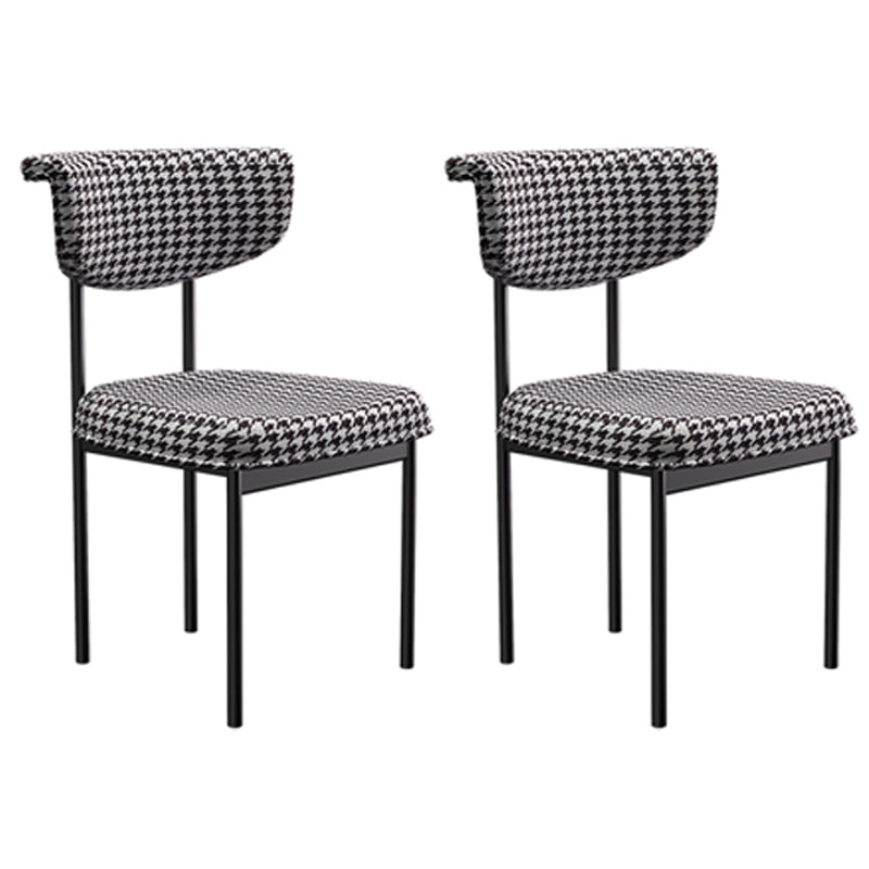 Chaise d'appoint de salle à manger moderne, chaises de salle à manger sans accoudoirs à dossier ouvert avec pieds en métal