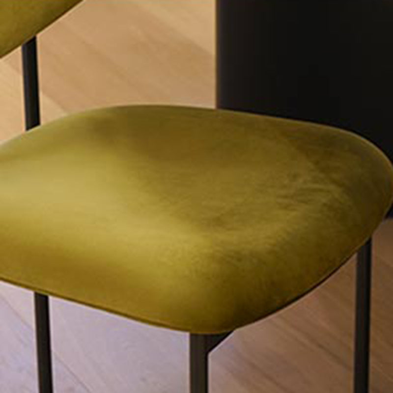 Chaise d'appoint de salle à manger moderne, chaises de salle à manger sans accoudoirs à dossier ouvert avec pieds en métal
