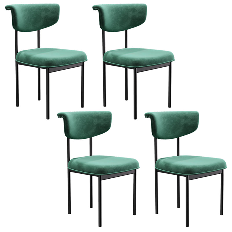 Chaise d'appoint de salle à manger moderne, chaises de salle à manger sans accoudoirs à dossier ouvert avec pieds en métal