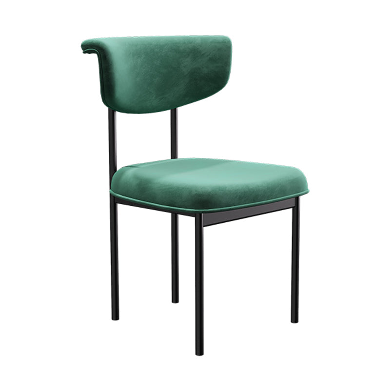 Chaise d'appoint de salle à manger moderne, chaises de salle à manger sans accoudoirs à dossier ouvert avec pieds en métal