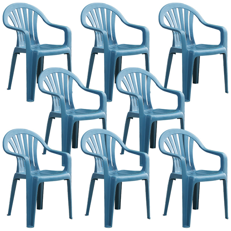 Modern Plastic Dining Arm Chairs Home Stackable Windsor Dining Armchair