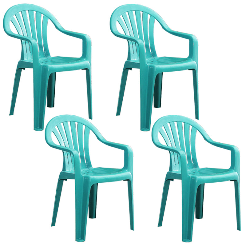 Modern Plastic Dining Arm Chairs Home Stackable Windsor Dining Armchair