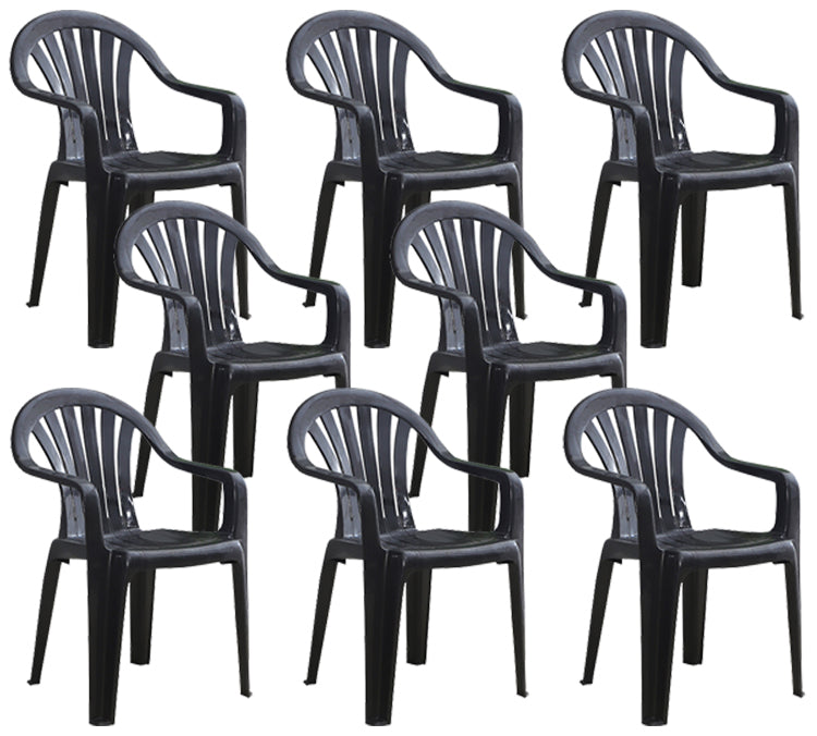 Modern Plastic Dining Arm Chairs Home Stackable Windsor Dining Armchair