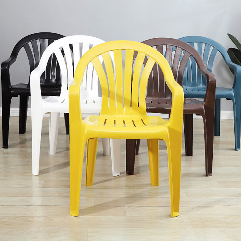 Modern Plastic Dining Arm Chairs Home Stackable Windsor Dining Armchair