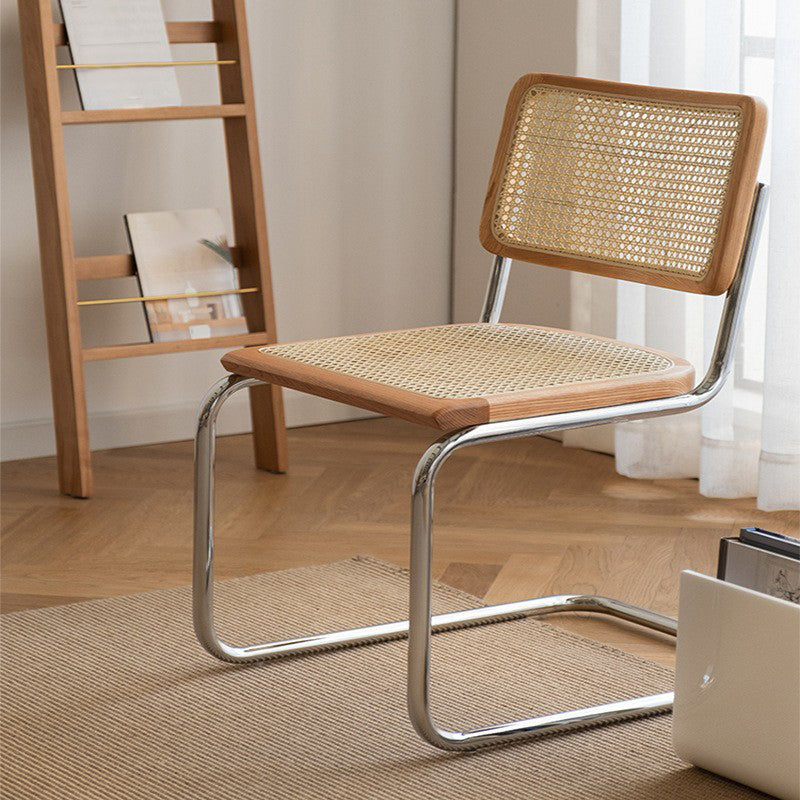 Industrial Style Open Back Dining Side Chair Metal Armless Dining Side Chairs for Home