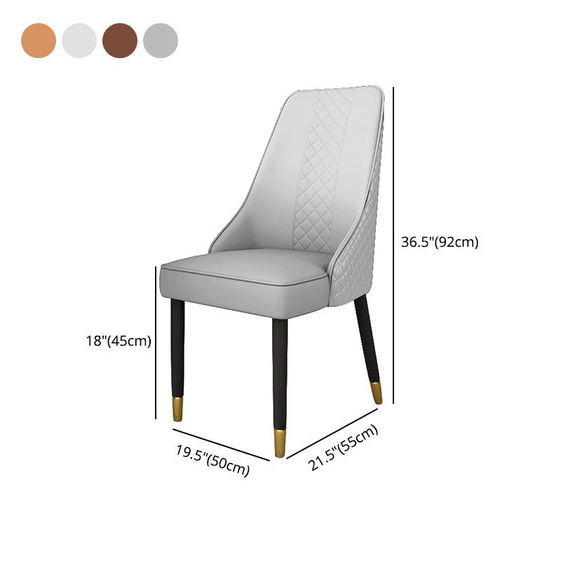 Sillones de comedor tapizados en cuero con respaldo macizo (juego de 2)