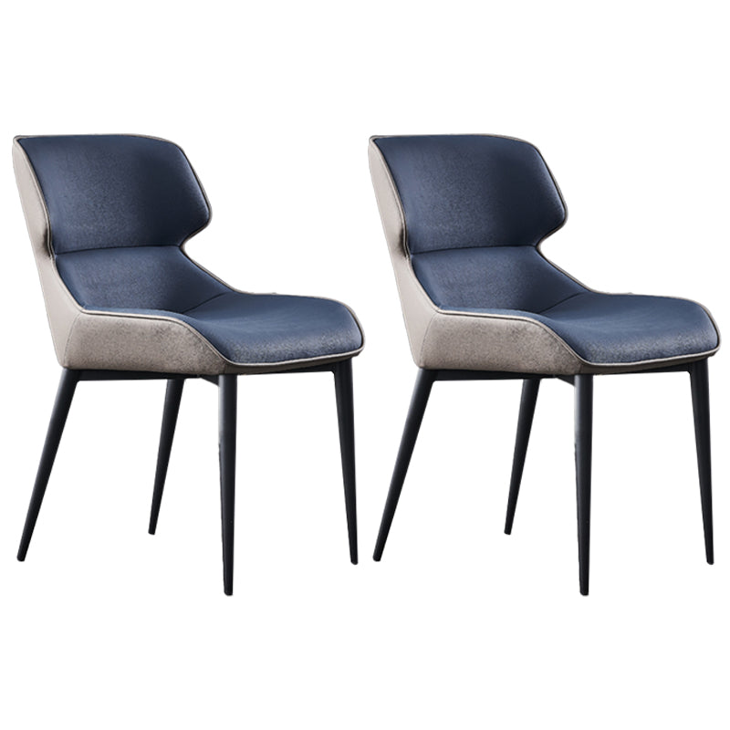 Chaises de salle à manger industrielles en métal, chaise Parsons à oreilles pour usage domestique (Ensemble de 2)