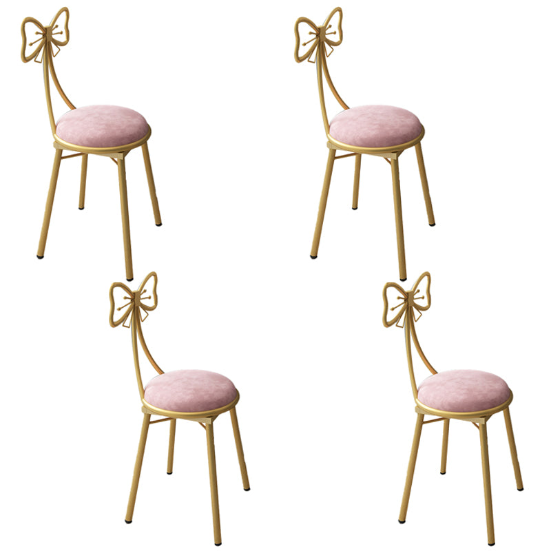 Silla lateral de comedor con respaldo abierto de estilo escandinavo, sillas de comedor tapizadas sin brazos