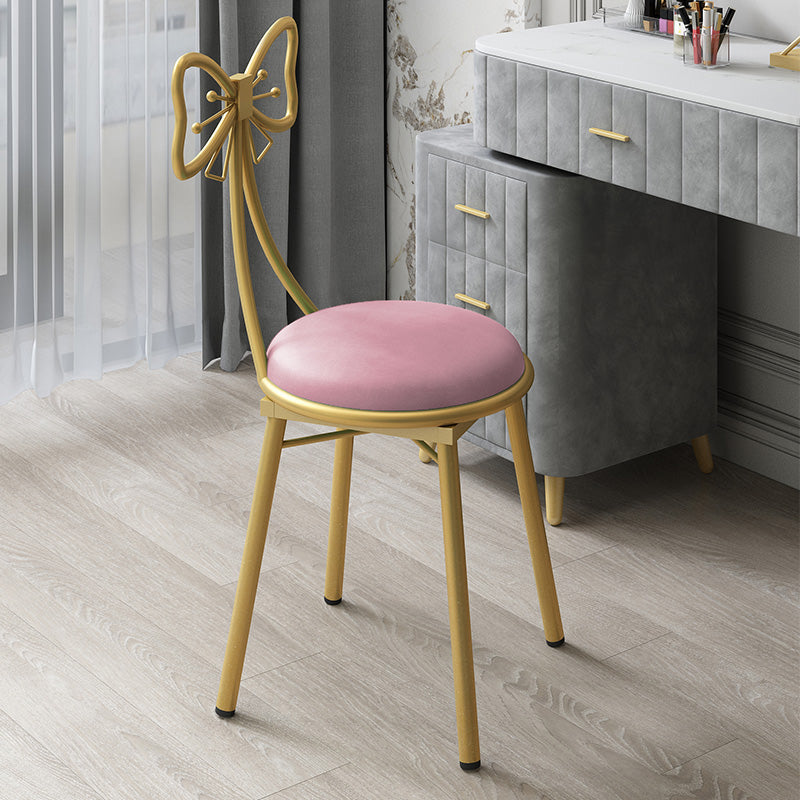 Silla lateral de comedor con respaldo abierto de estilo escandinavo, sillas de comedor tapizadas sin brazos