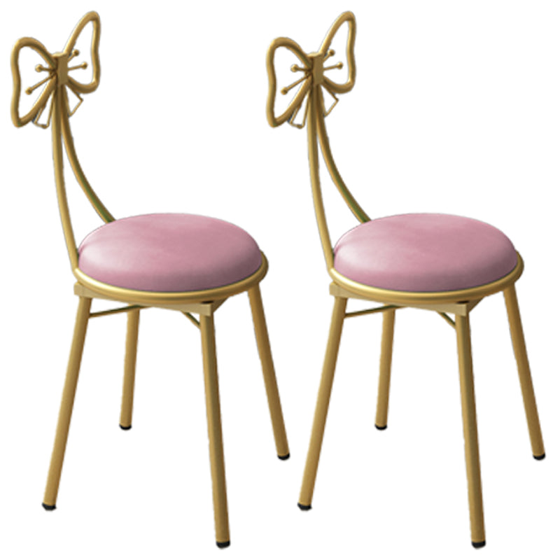 Silla lateral de comedor con respaldo abierto de estilo escandinavo, sillas de comedor tapizadas sin brazos
