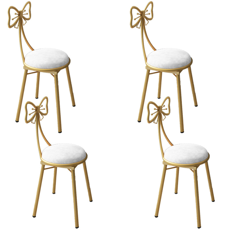 Silla lateral de comedor con respaldo abierto de estilo escandinavo, sillas de comedor tapizadas sin brazos