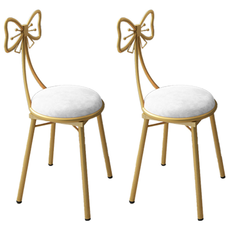 Silla lateral de comedor con respaldo abierto de estilo escandinavo, sillas de comedor tapizadas sin brazos