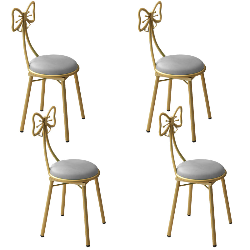 Silla lateral de comedor con respaldo abierto de estilo escandinavo, sillas de comedor tapizadas sin brazos