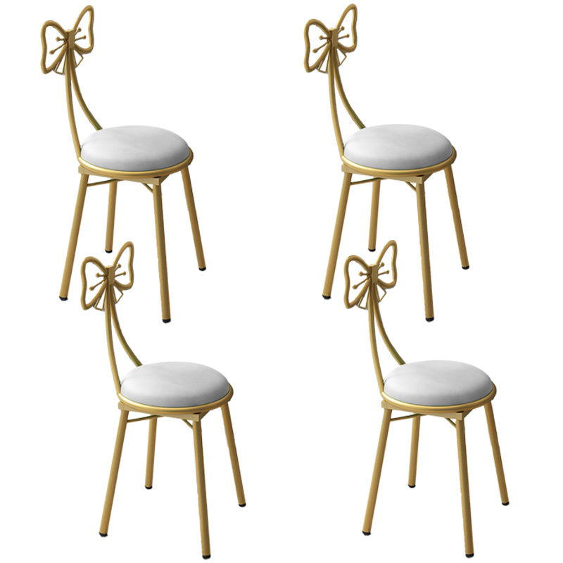 Silla lateral de comedor con respaldo abierto de estilo escandinavo, sillas de comedor tapizadas sin brazos