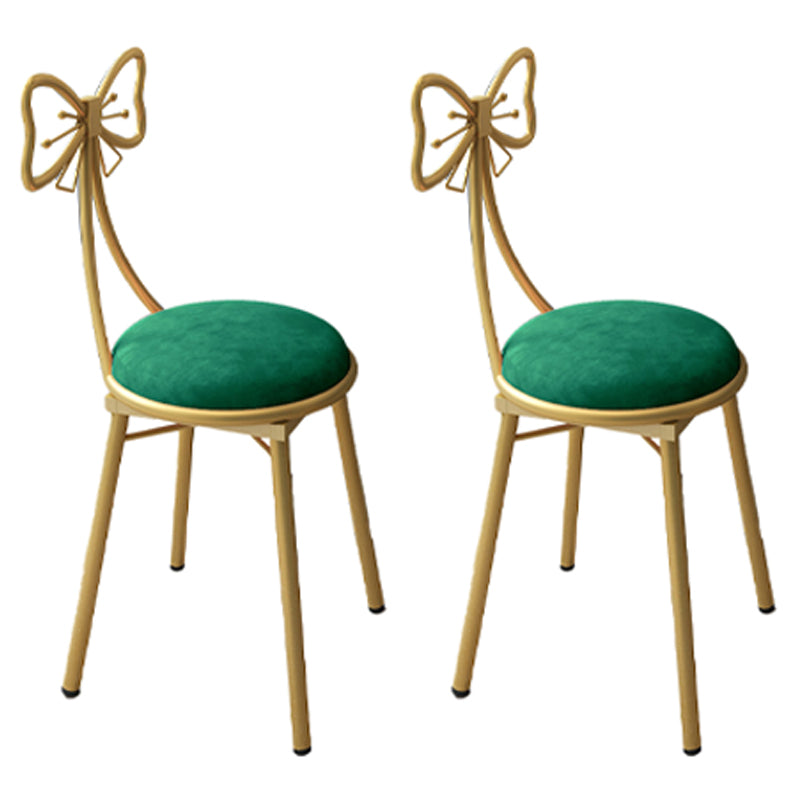 Silla lateral de comedor con respaldo abierto de estilo escandinavo, sillas de comedor tapizadas sin brazos