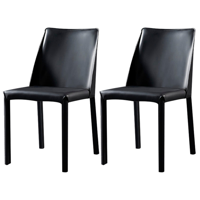 Chaises de salle à manger de style contemporain Chaises d'appoint sans accoudoirs avec pieds en métal pour cuisine (Ensemble de 2)