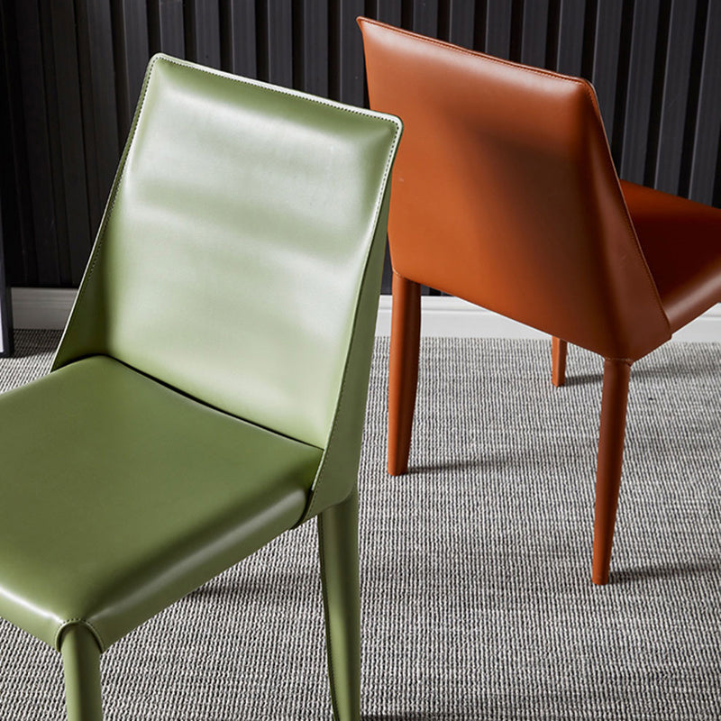 Chaises de salle à manger de style contemporain Chaises d'appoint sans accoudoirs avec pieds en métal pour cuisine (Ensemble de 2)