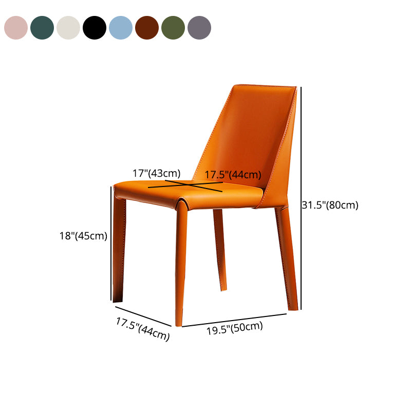 Chaises de salle à manger de style contemporain Chaises d'appoint sans accoudoirs avec pieds en métal pour cuisine (Ensemble de 2)