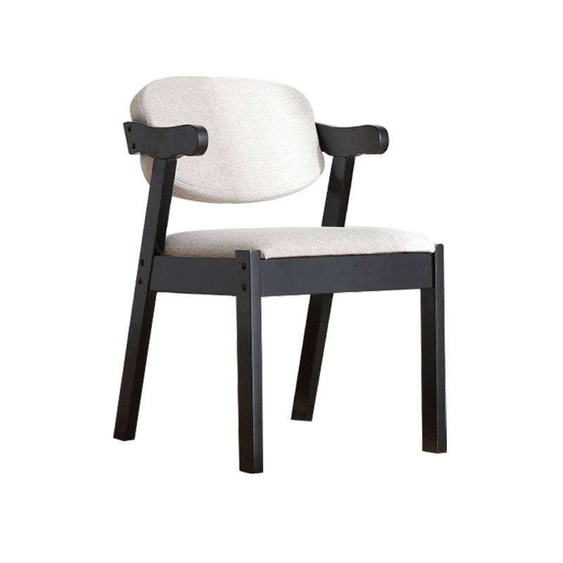 Silla de comedor de madera contemporánea, silla lateral de comedor con respaldo abierto