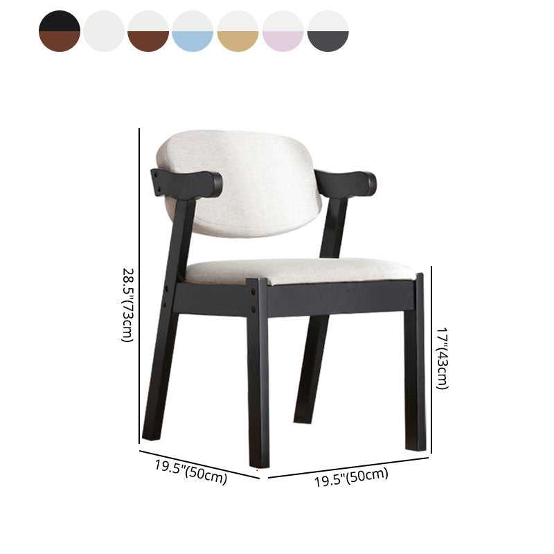 Silla de comedor de madera contemporánea, silla lateral de comedor con respaldo abierto