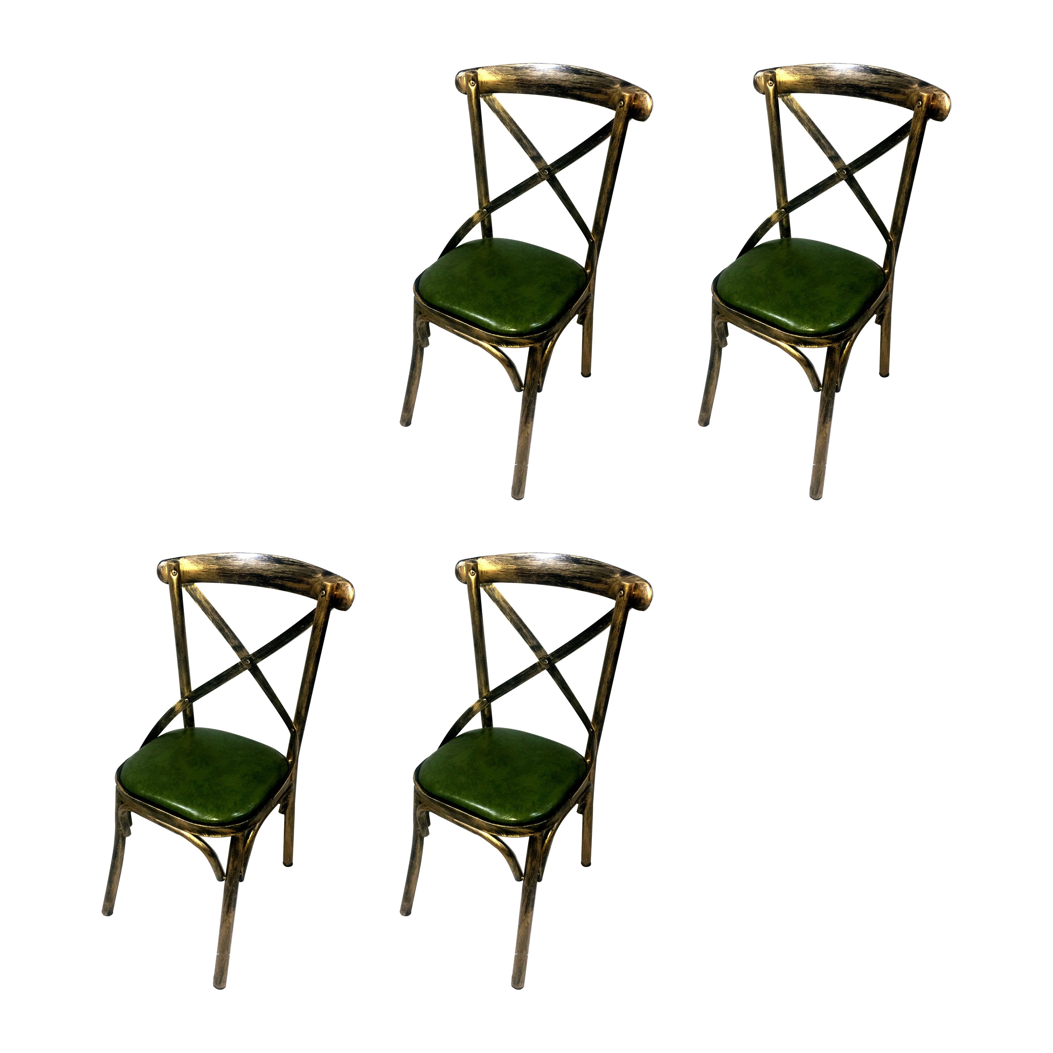 Industrial Style Metal Chairs Dining Room Kitchen Cross Back Side Chair