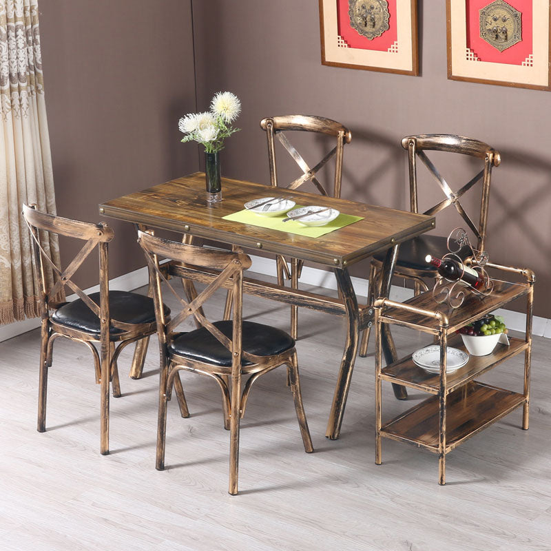Industrial Style Metal Chairs Dining Room Kitchen Cross Back Side Chair