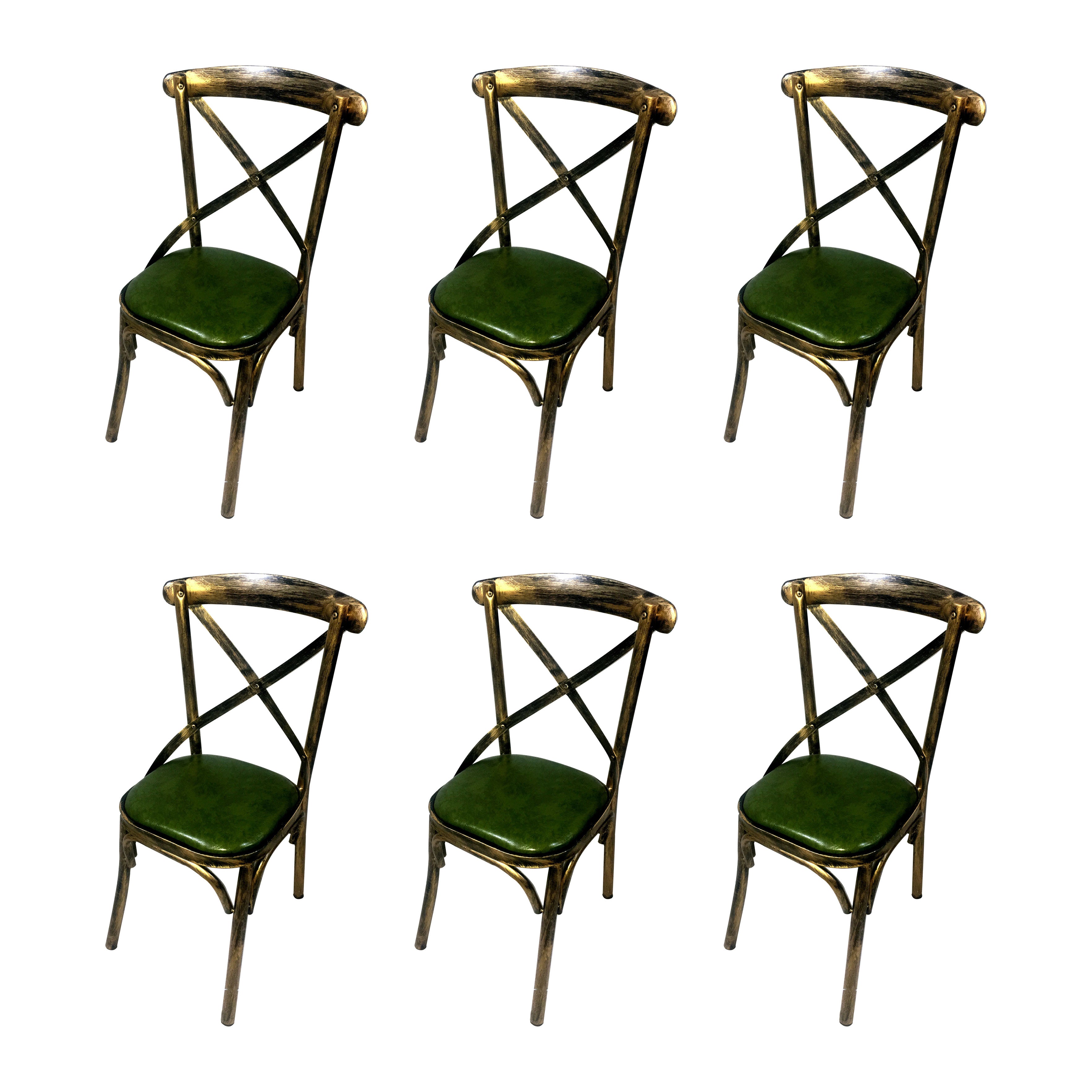 Industrial Style Metal Chairs Dining Room Kitchen Cross Back Side Chair