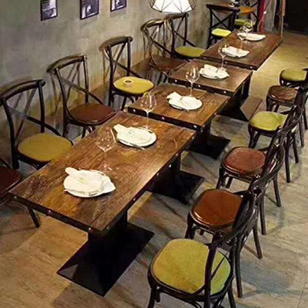 Industrial Style Metal Chairs Dining Room Kitchen Cross Back Side Chair