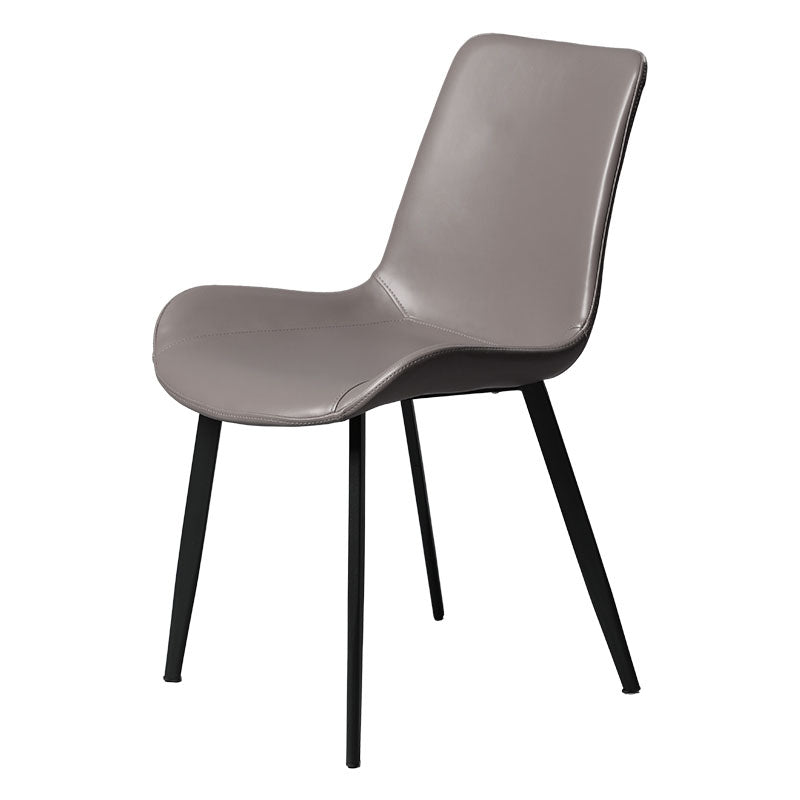 Chaises de salle à manger à dossier solide de style minimaliste, chaises de salle à manger en cuir pour la maison