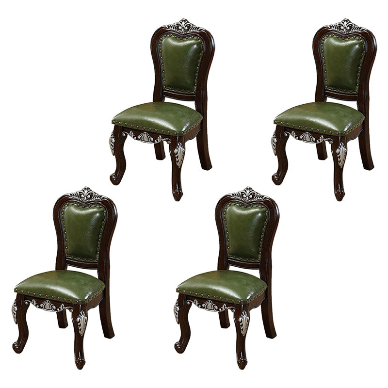 Victoria Style Rubberwood Chairs Open Back Side Kitchen Chairs Set