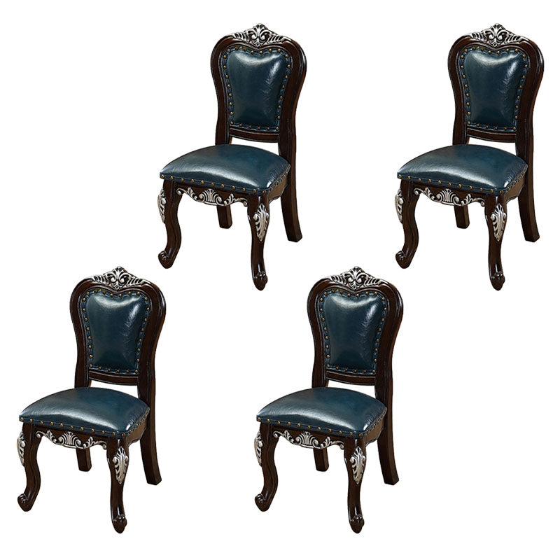 Victoria Style Rubberwood Chairs Open Back Side Kitchen Chairs Set