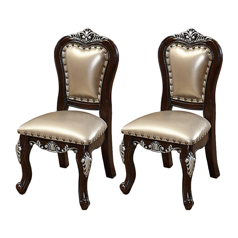 Victoria Style Rubberwood Chairs Open Back Side Kitchen Chairs Set