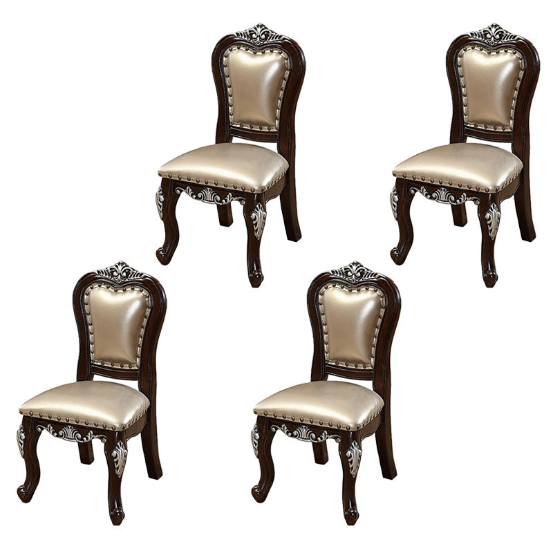 Victoria Style Rubberwood Chairs Open Back Side Kitchen Chairs Set