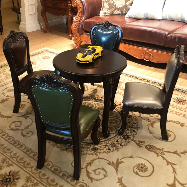 Victoria Style Rubberwood Chairs Open Back Side Kitchen Chairs Set