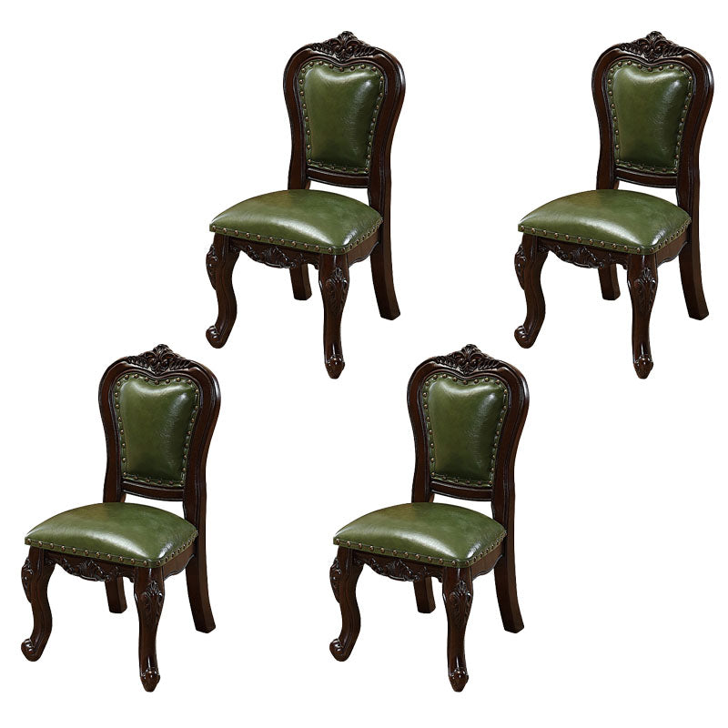 Victoria Style Rubberwood Chairs Open Back Side Kitchen Chairs Set