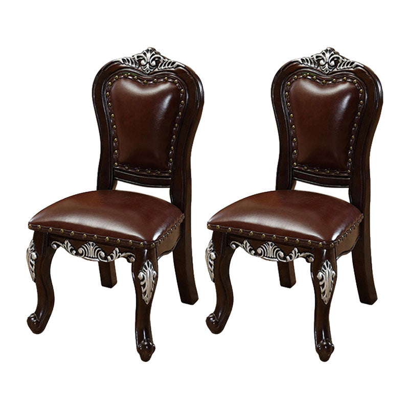 Victoria Style Rubberwood Chairs Open Back Side Kitchen Chairs Set