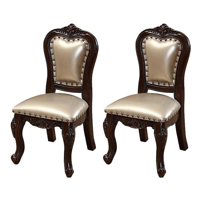 Victoria Style Rubberwood Chairs Open Back Side Kitchen Chairs Set