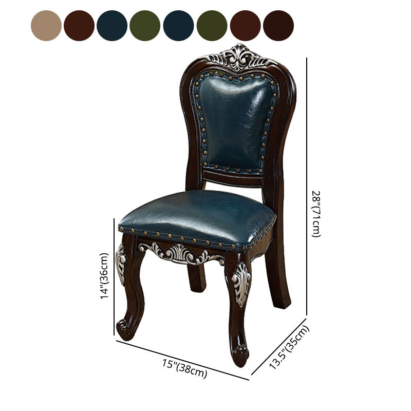 Victoria Style Rubberwood Chairs Open Back Side Kitchen Chairs Set