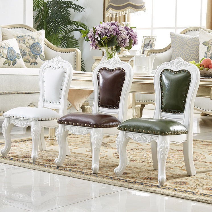 Victoria Style Rubberwood Dining Chairs Kitchen Open Back Dining Chair Set
